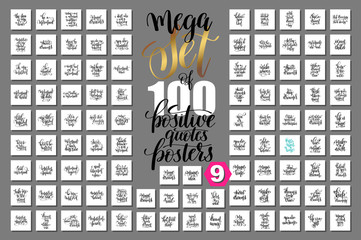 Wall Mural - mega set of 100 hand lettering positive quotes posters