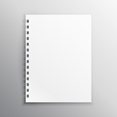Wall Mural - book or diary mockup brank template with spiral binding