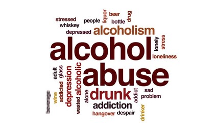 Poster - Alcohol abuse animated word cloud, text design animation.