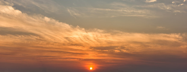 Wall Mural - panorama sunset sky