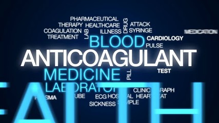 Poster - Anticoagulant animated word cloud, text design animation.