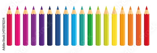 Fotomural Vector collection crayons colored pencil loosely arranged