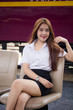 © tiniroma - Portrait of thai adult student university uniform beautiful girl relax and smile