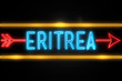 Eritrea  - fluorescent Neon Sign on brickwall Front view