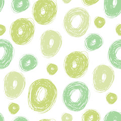 Abstract seamless pattern with doodle. Hand drawn circles. Vecto