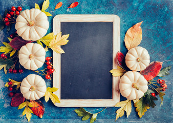 Wall Mural - autumn background with festive decoration