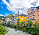 Fototapeta Londyn - Brunico ( Bruneck ) in Trentino Alto Adige - Italy Rienza river