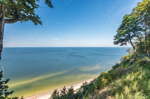 Sandy beach and cliffs on Baltic sea coast, Poland, Wolin island Slika na platnu