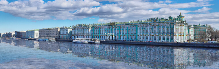 panorama of the winter palace in st. petersburg