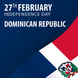 Independence day of Dominican Republic. Flag and Patriotic Banner.