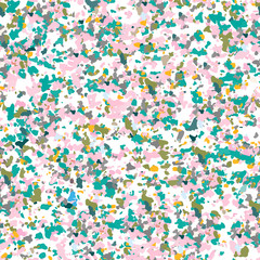 Poster - Terrazzo textured surface modern abstract pattern. Vector seamless repeat in motley colors.