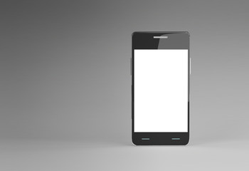 Smart phone (mobile phone) on gray, gradient background