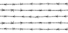 Silhouette Of The Barbed Wire On White Background