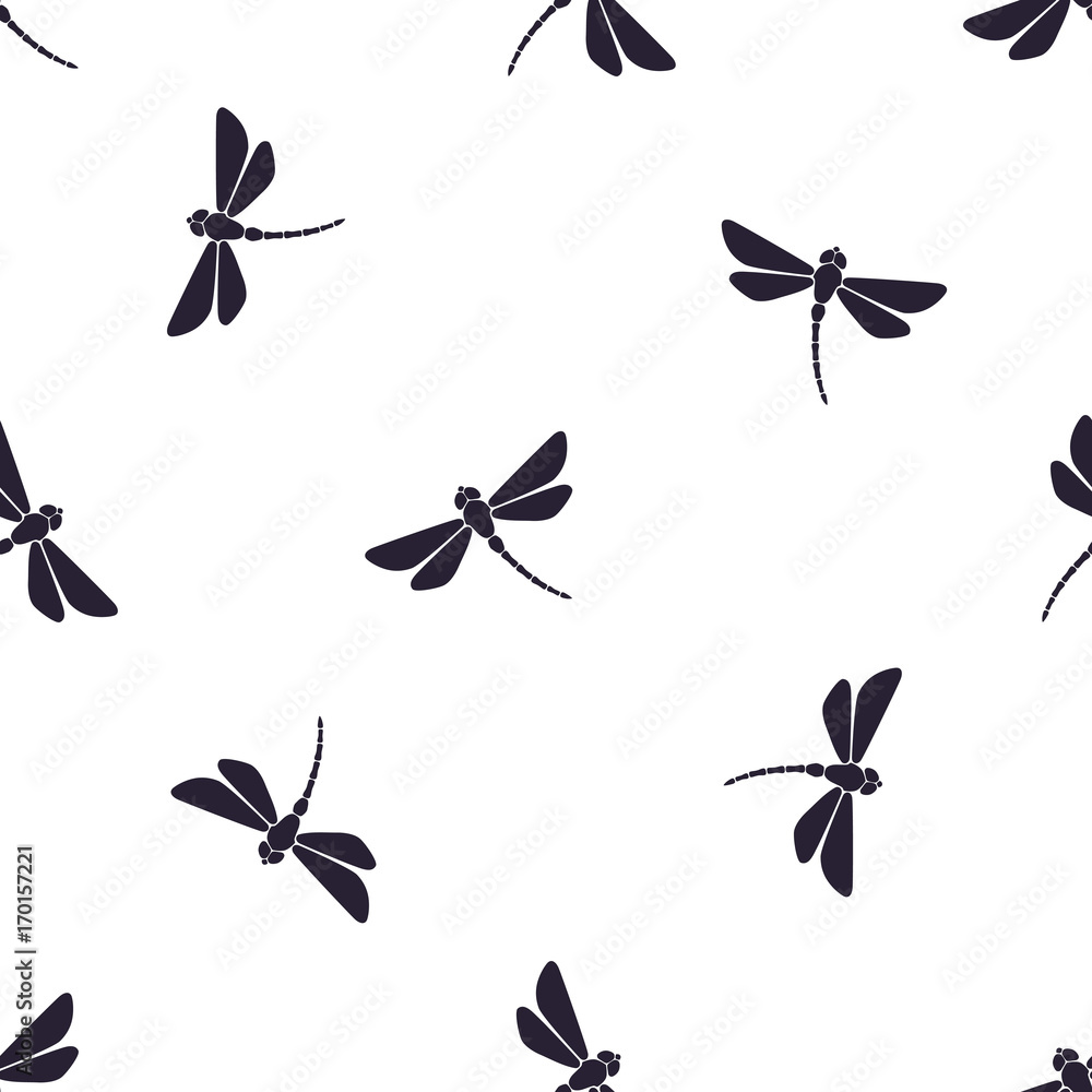 Seamless vector illustration. Pattern with silhouettes of flying ...