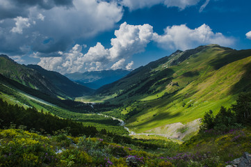 The beautiful summer landscape in Arkhyz, Russia