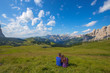 © faber121 - Couple looking at a mountain panorama