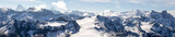 Fototapeta  - panorama sur les chaines de montagnes des Alpes avec un glacier au centre