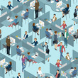 Seamless tile of people in the office office. 