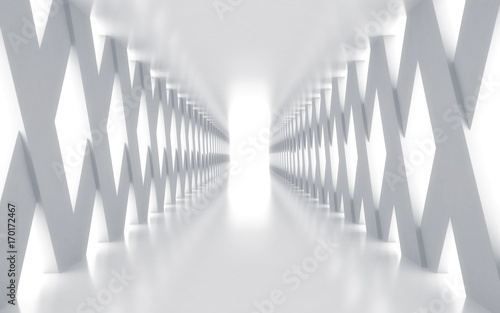 white-corridor-with-lights-3d-rendered-image