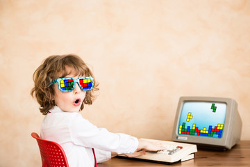 Canvas Print - Child pretend to be businessman