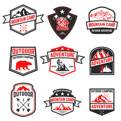 Wall Mural - set of extreme adventure badges. mountains. vector illustration.