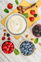 Canvas Print - Greek yogurt in bowl