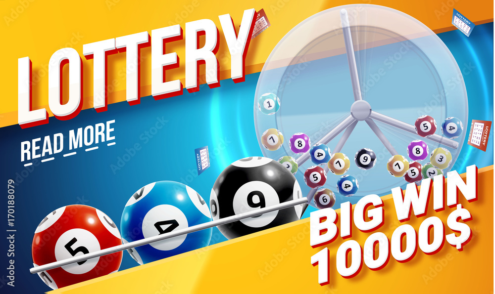 vector illustration of lottery banners with realistic icons balls coins ...