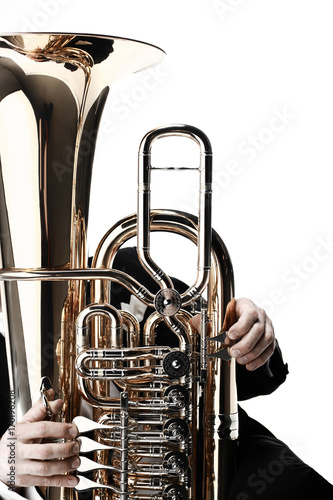 Plakat Instrument mosiężny Tuba. Muzyka wiatrowa
