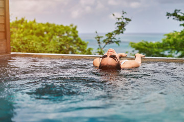 Sticker - 1407867 One young woman in pool