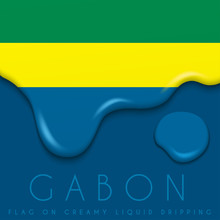 National Flag On Creamy Liquid Dripping : Vector Illustration
