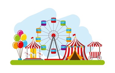 Sticker - carnival fun fair festival circus park vector illustration