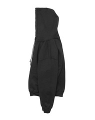 Wall Mural - blank hoodie sweatshirt color black side arm view on white background