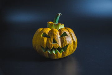 Halloween pumpkin Jack o Lantern in black background