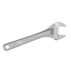 Wall Mural - Isolated crescent wrench on transparent background
