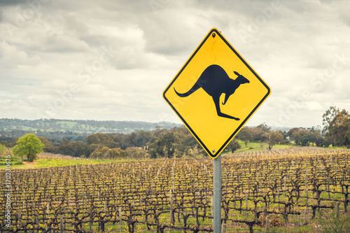 Fototapeta Znak drogowy Kangur w Australii