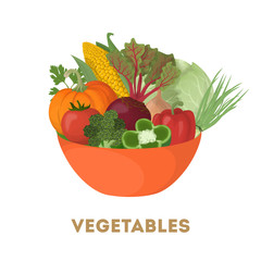 Wall Mural - Isolated bowl of vegetables.