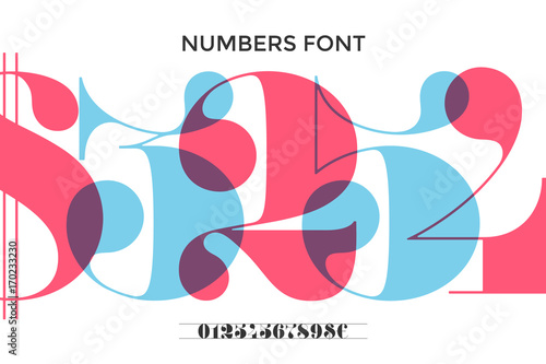 Cuadros en Lienzo Font of numbers in classical french didot or didone style with contemporary geometric design