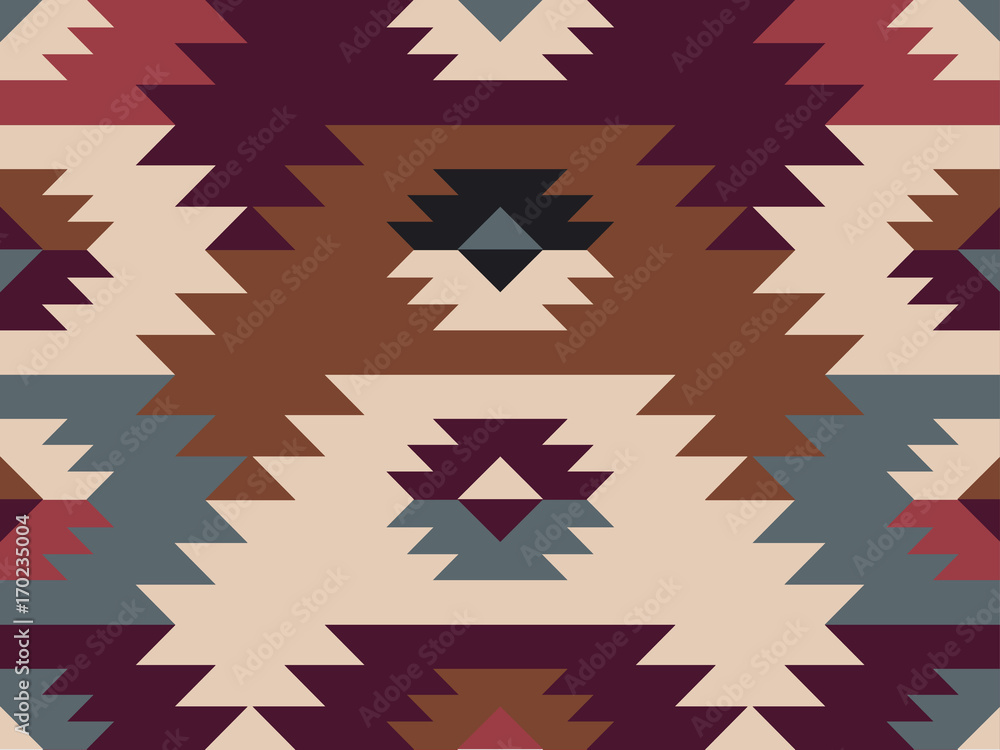 Abstract ethnic pattern. Background in navajo style - obrazy, fototapety, plakaty 