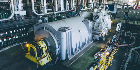steam turbine at power plant