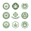 Medical marijuana and cannabis logo design elements