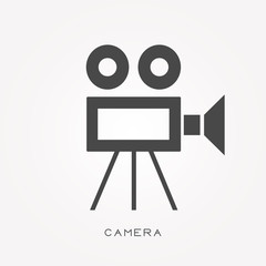 Wall Mural - Silhouette video camera icon