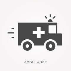 Wall Mural - Silhouette icon ambulance