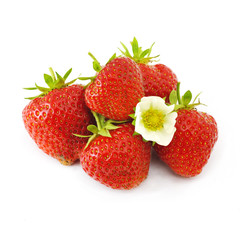 Wall Mural - strawberries on a white background