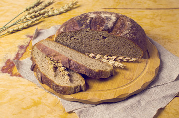 Wall Mural - Cut dark bread