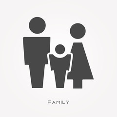 Wall Mural - Silhouette icon family