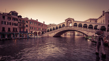 Rialto Bridge Over The Grand Canal In Venice