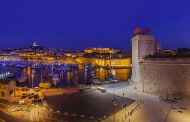 Old Port and Basilica of Notre Dame - Marseille France