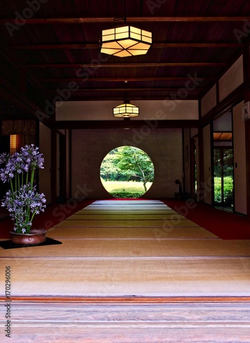Japanese Round Temple Door Buy This Stock Photo And