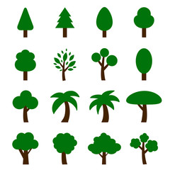 Poster - vector of tree icon set