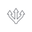 © Hilch - Junction Separation, three way thin line icon. Linear vector illustration. Pictogram isolated on white background